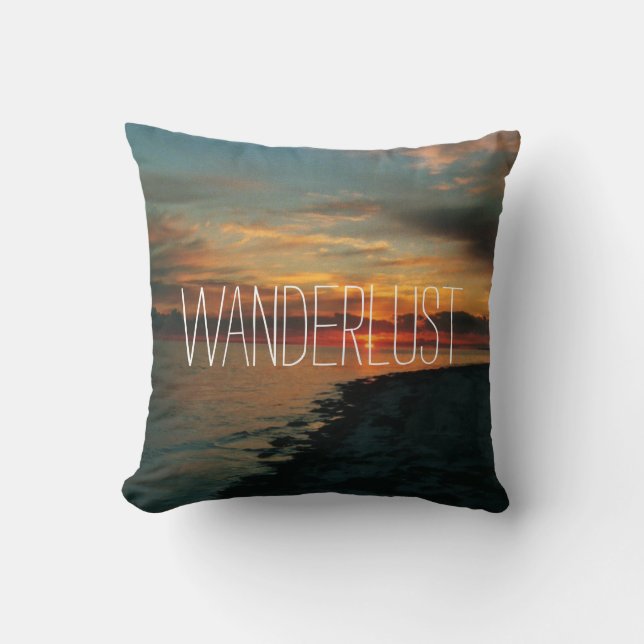 Almofada Wanderlust, travesseiro decorativo (Frente)
