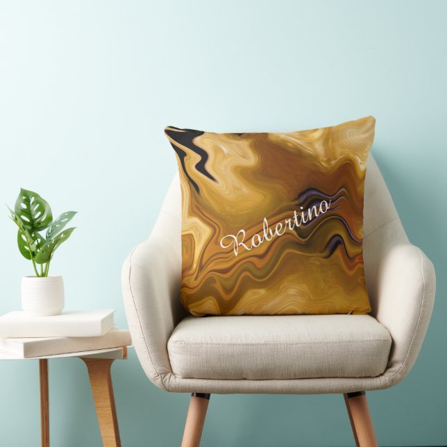 Almofada Warm Desert Tones Abstract - Personalize Name (Cadeira)