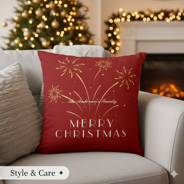 Almofada Warm Merry Christmas Decorative Holiday (Warm Merry Christmas Decorative Holiday Throw Pillow)