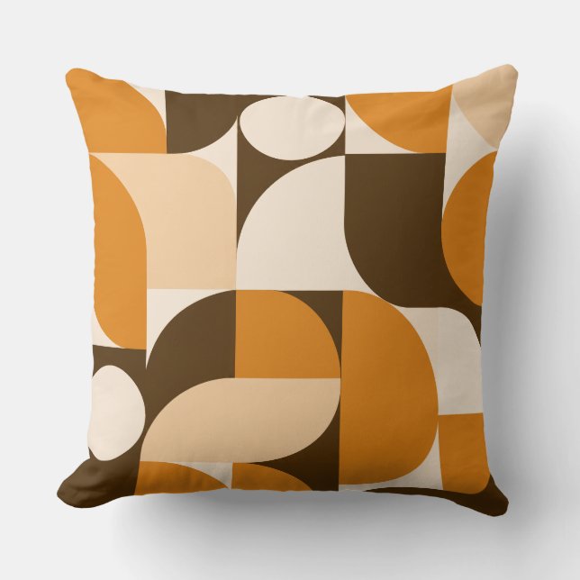 Almofada Warm Orange Geometric Composition (Frente)