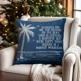 Almofada Warmer Wonderland Palm Tree Beach Christmas