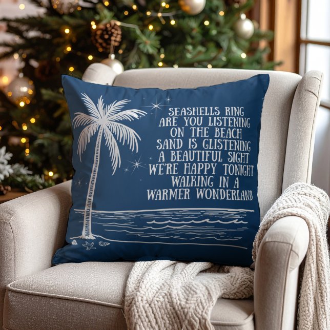 Almofada Warmer Wonderland Palm Tree Beach Christmas (Criador carregado)