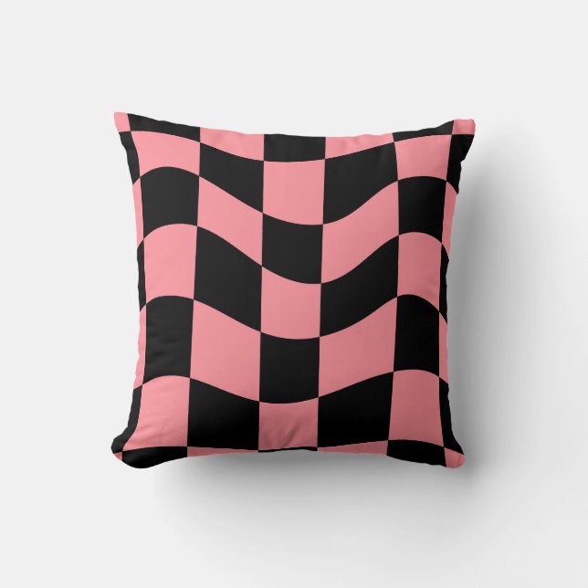 Almofada Warped Checkerboard - Colorida Psicodélic (Frente)