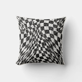 Almofada Warped Checkerboard Pattern | Soft Optical Illusio