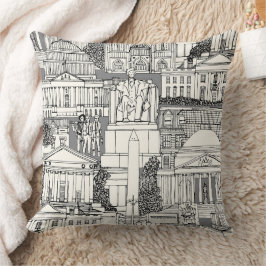Almofada Washington DC toile cinza