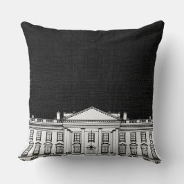 Almofada Washington preto e branco DC O Whitehouse