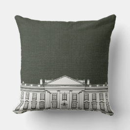 Almofada Washington Verde e Branco DC O Whitehouse
