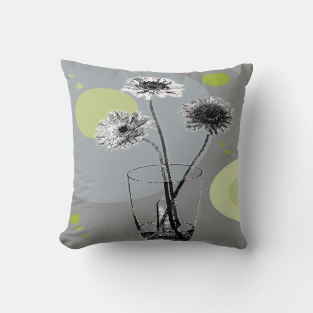 Almofada Water Glass Flowers – Pastel Pop Art  Throw Pillow (Frente)