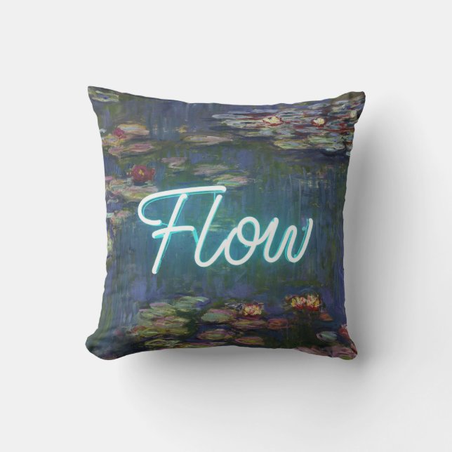 Almofada Water Lilies Remix – Neon “FLOW” Wall Art & Gifts (Frente)