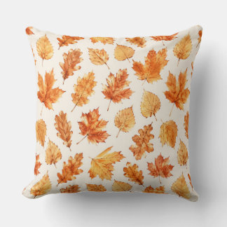 Almofada Watercolor Autumn Leaves Pillow