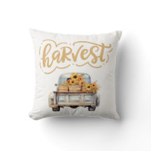 Watercolor Autumn Pumpkins, Vintage Harvest Truck