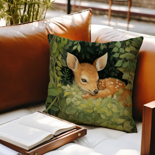 Almofada Watercolor Baby Deer Woodland