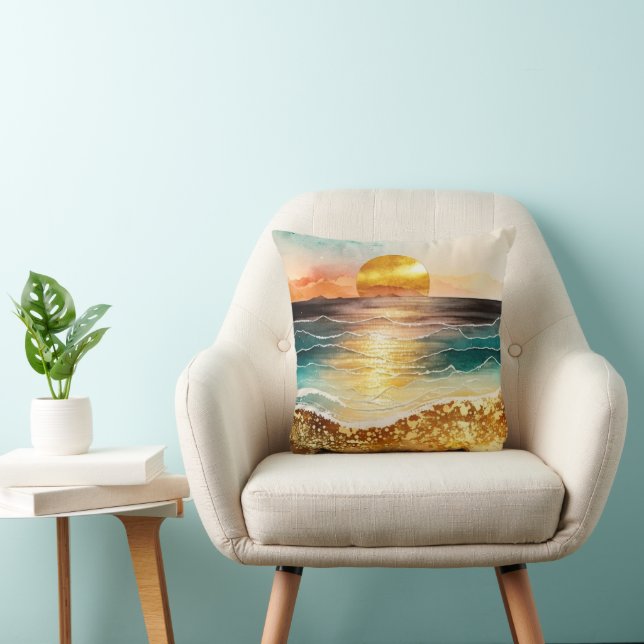 Almofada Watercolor Beach Series Design 3 (Cadeira)
