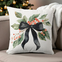 Almofada Watercolor Black Christmas Arco Geen deixa moderno