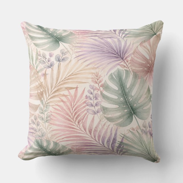 Almofada Watercolor Botanical Leaves Pillow (Frente)