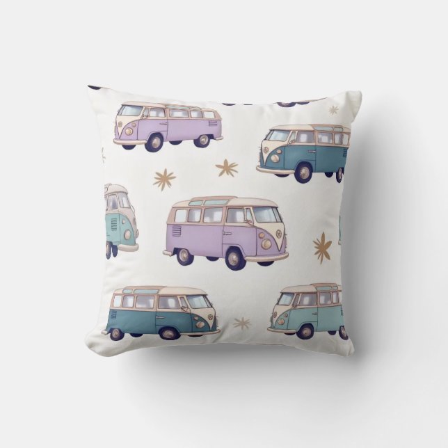 Almofada Watercolor camper van design (Frente)