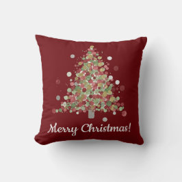 Almofada Watercolor Christmas Polka Dot Tree