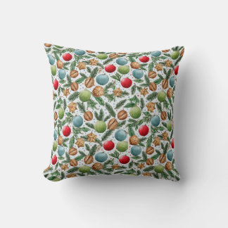 Almofada Watercolor Christmas Throw Pillow