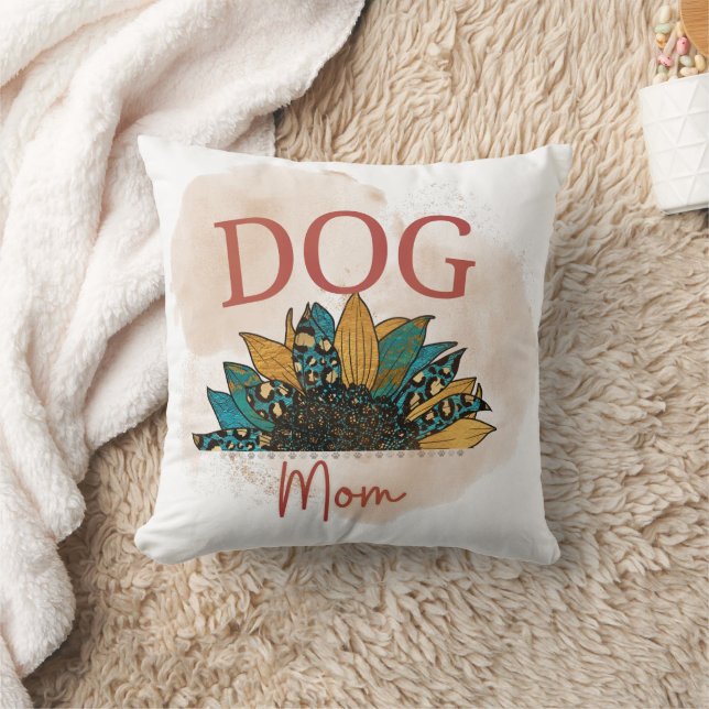 Almofada Watercolor Dog Mom Throw Pillow (Cobertor)