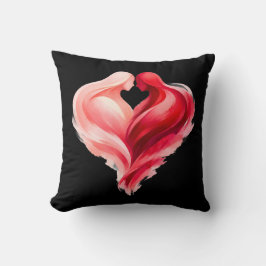Almofada Watercolor Heart Throw Pillow | Pink Red Valentine