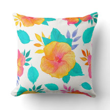 Watercolor Hibiscus Pattern - Tropical Floral