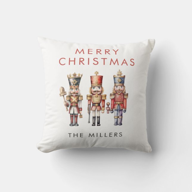 Almofada Watercolor Nutcracker - Natal Mínimo Moderno (Frente)