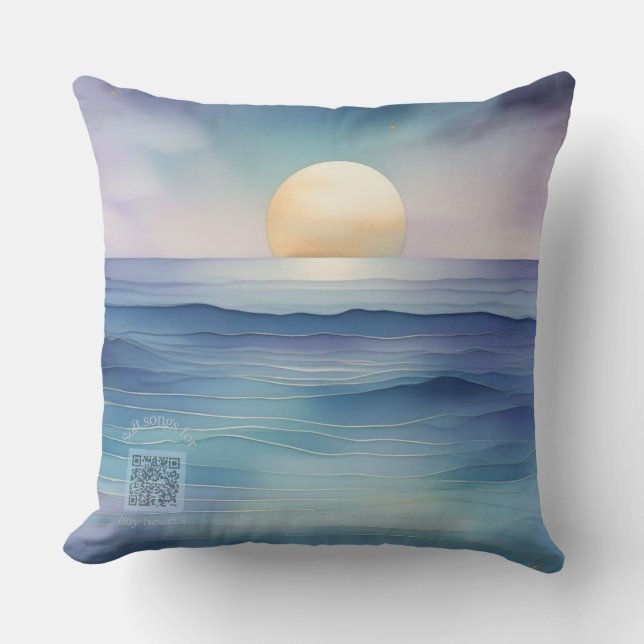 Almofada Watercolor Ocean at Twilight Nursery Pillow (Frente)