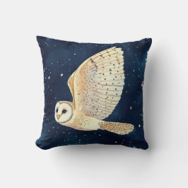 Almofada Watercolor Owl Starry Night Woodland Natal