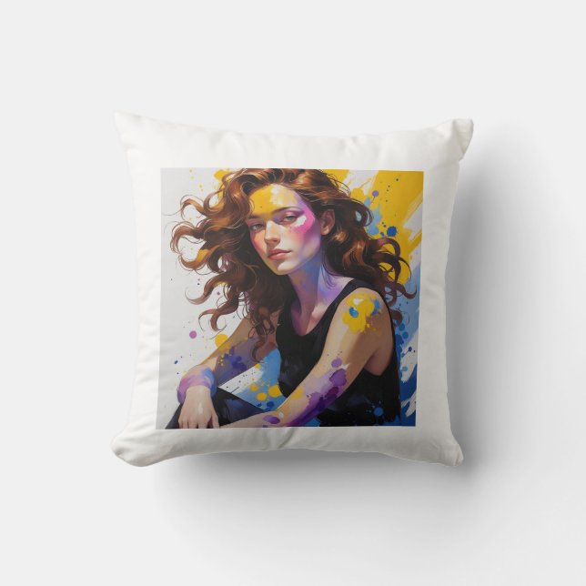 Almofada Watercolor painted woman (Frente)
