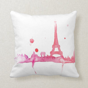 Almofada Watercolor Paris Travesseiro Por Megaflora