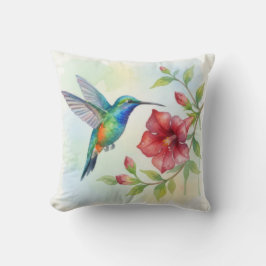 Almofada Watercolor Small Hummingbird
