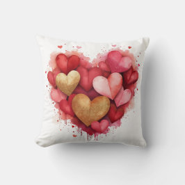 Almofada Watercolor Valentine Day Heart