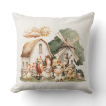 Watercolor Whimsical Farm Animals