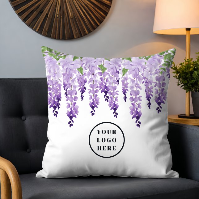 Almofada Watercolor Wisteria Personalizado Adicionar Seu Lo (Criador carregado)
