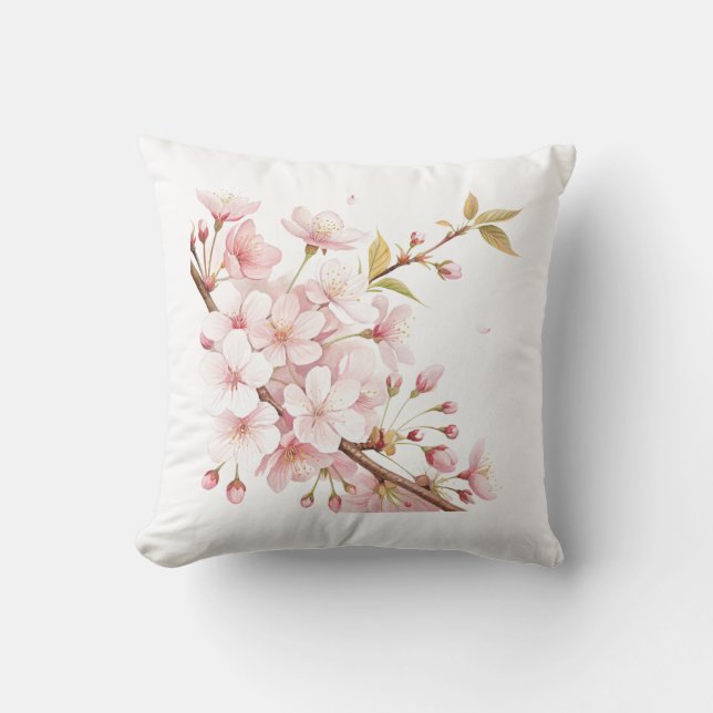 Almofada Watercolour Blossoms Beautiful Pillow Cover  (Frente)