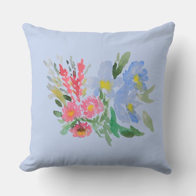 Almofada Watercolour bouquet throe pillow (Frente)