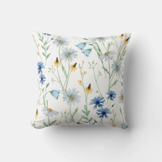 Almofada Watercolour Wildflower Throw Pillow Cover 