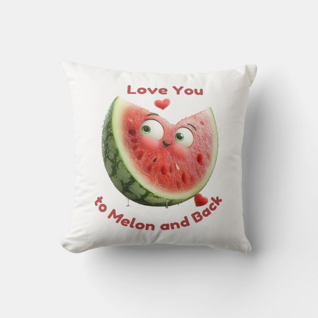 Almofada Watermelon Love: Sweet & Juicy Heart (Frente)