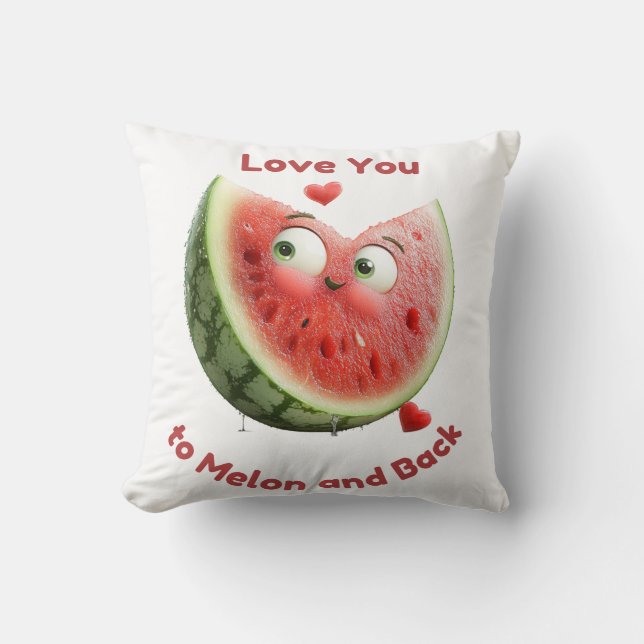 Almofada Watermelon Love: Sweet & Juicy Heart (Frente)