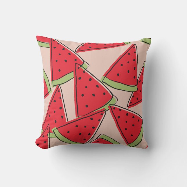 Almofada watermelon slices with pink background seamless pa (Frente)