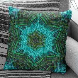 Almofada Weave Mandala Blue e Green