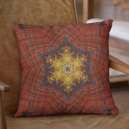 Almofada Weave Mandala Orange Yellow e Blue