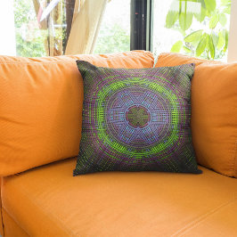 Almofada Weave Mandala Verde Roxo e Azul