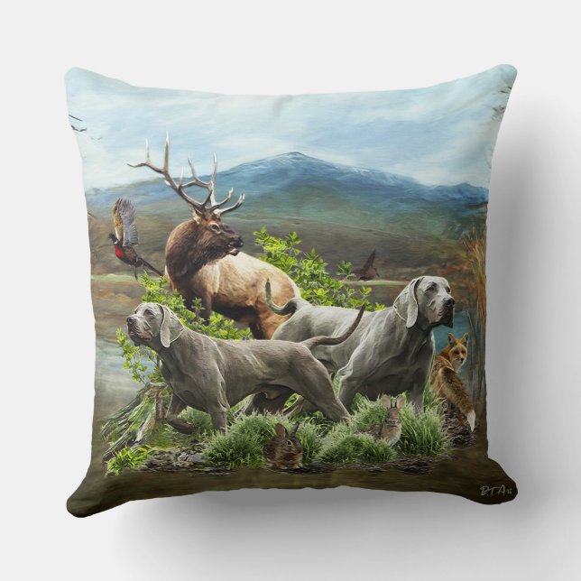 Almofada Weimaraner, "Cinza Fantasma" (Verso)