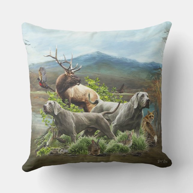 Almofada Weimaraner, "Cinza Fantasma" (Verso)