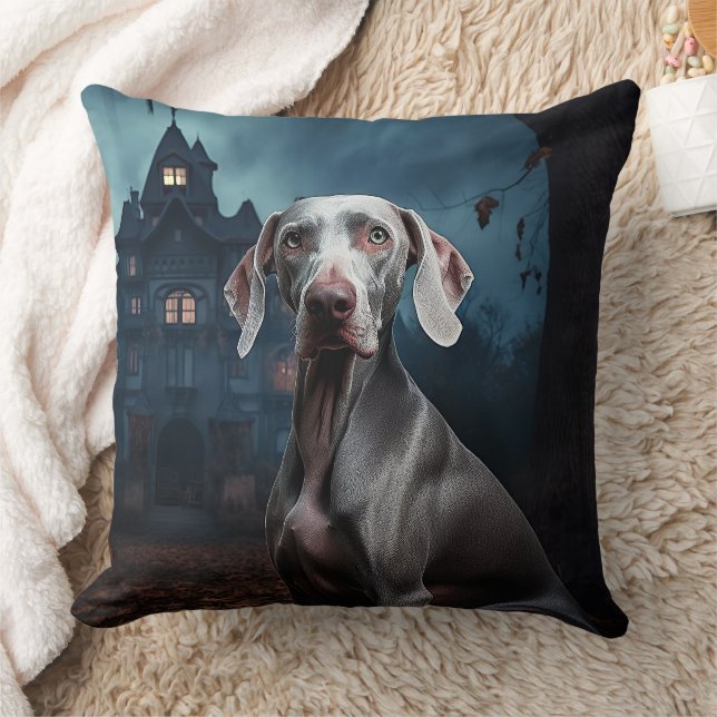 Almofada Weimaraner Dia das Bruxas Assustador (Cobertor)