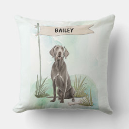 Almofada Weimaraner Watercolor Personalized Dog