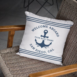 Almofada Welcome Aboard Nautica White