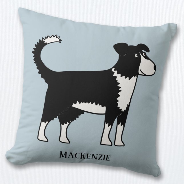 Almofada Welsh Border Collie Sheepdog Personalizado (Welsh Border Collie Sheepdog personalized throw pillow)