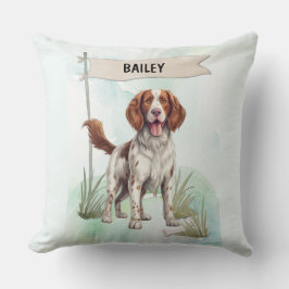 Almofada Welsh Springer Spaniel Watercolor Personalized Dog
